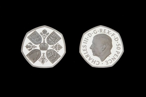 The Royal Mint's first coin bearing the effigy of King Charles III featured a design on the reverse that originally appeared on the 1953 Coronation Crown, struck to commemorate Queen Elizabeth II's coronation