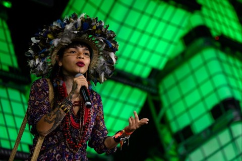 Indigenous activist Txai Surui was one of the stars at Web Summit Rio, the first edition outside Europe of the world's biggest annual tech conference