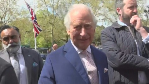 King Charles III visits campers and royal fans on the Mall on eve of coronation