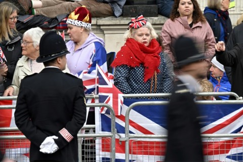 Crowds built up in central London from early morning