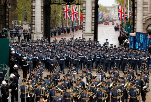 Crowds across the capital cheered in unison as the crown was placed on King Charles III's head 