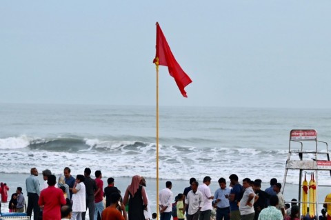 Cyclone Mocha is forecast to make landfall on Sunday between Cox's Bazar (pictured) in Bangladesh and Stittwe in neighbouring Myanmar