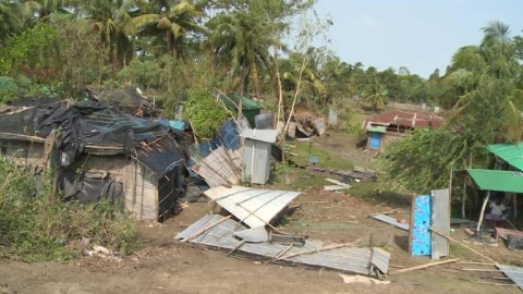 Cyclone Mocha wrecks homes on Bangladeshi island