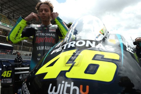 Valentino Rossi on the grid at the French MotoGP at Le Mans in 2021 

