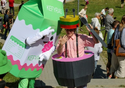 Some festival-goers even dressed up as a bowl of pink soup