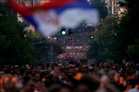 The 'Serbia against violence' rallies have become the largest gatherings since widespread demonstrations triggered the fall of late strongman Slobodan Milosevic over two decades ago