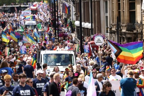 Marchers took part in the annual Pride parade through central London despite threats of disruption from climate activists