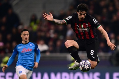 Sandro Tonali (right) has joined Newcastle from AC Milan