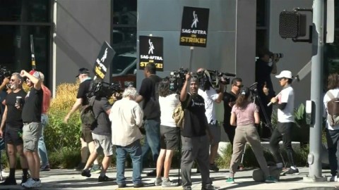 Hollywood actors picket outside Netflix headquarters in Los Angeles, California