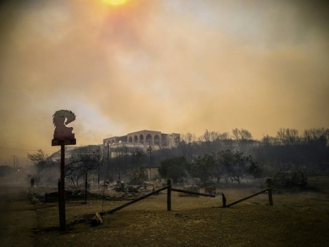 The fires have already engulfed some hotels on the island