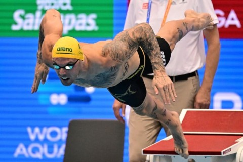 Australia's Kyle Chalmers is looking to beat Romania's David Popovici for the men's 100m freestyle title at swimming's world championships in Fukuoka