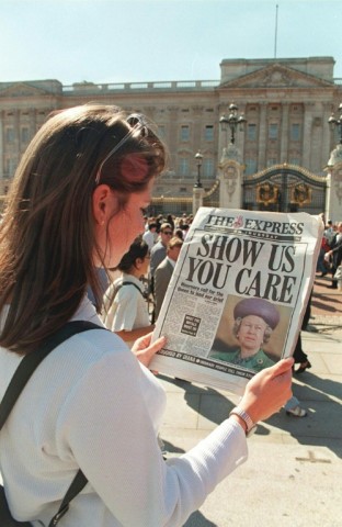 The queen was criticised for not coming back from Scotland to London after princess Diana's death in 1997