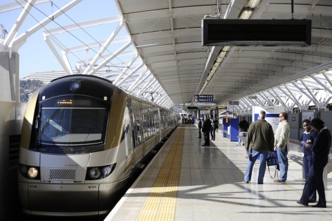 File: Passengers wait to get on the Gautrain in Pretoria. 