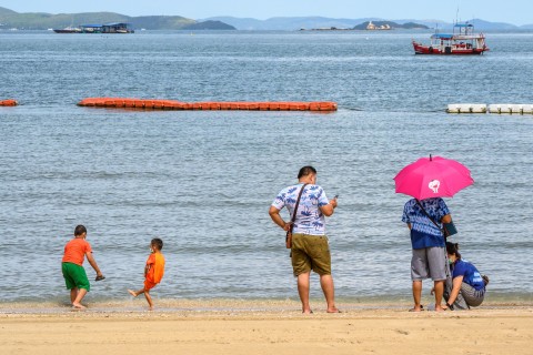 People flocked back to some of Thailand's famed sandy beaches on Monday as authorities lifted coronavirus restrictions for the first time in more than two months.