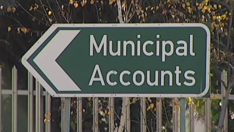 File: A sign saying "Municipal Accounts" outside a municipality. eNCA