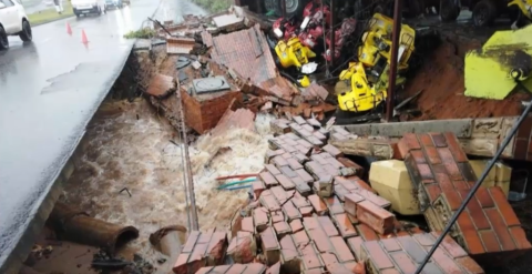 A damaged road in KwaZulu-Natal. eNCA