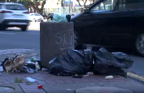 Rubbish in the street.