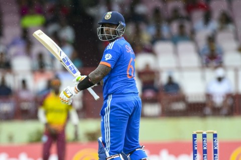 Suryakumar Yadav scored 61 as India set West Indies a target of 166 to win their T20 series