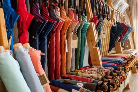 Umbrellas on display at Komiya Shoten