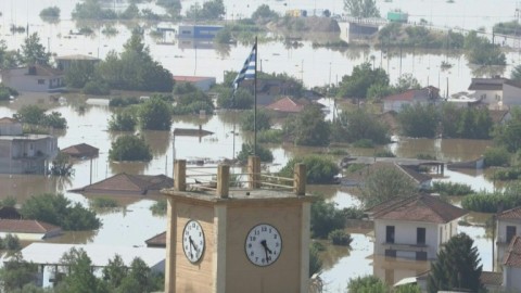 Central Greece town flooded 