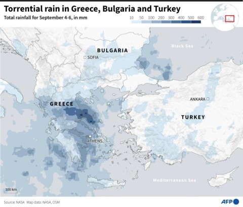 Torrential rain in Greece, Bulgaria, Turkey