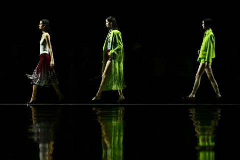 Models walk the runway of the Gucci fashion show during the Milan Fashion Week Womenswear Spring/Summer 2024 on September 22, 2023 in Milan.