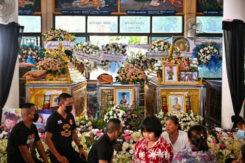 A former policeman murdered 24 children and 12 adults at a nursery in northern Thailand using a knife and legally owned handgun