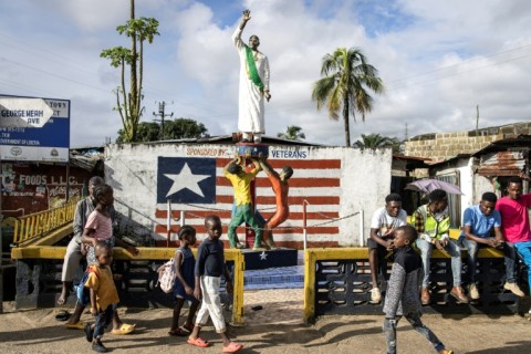 Weah, 57, has his own monument in the capital's Clara Town where he was born