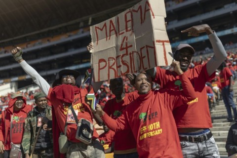 The radical leftist Economic Freedom Fighters is courting young voters 