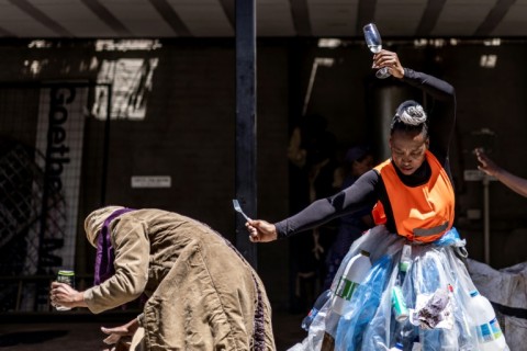 'It's hot under my skirt. Like the planet,' said dancer Teresa Phuti Mojela, right