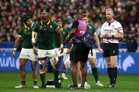 South Africa hooker Bongi Mbonambi second World Cup final lasted an even shorter time than his first limping off inside four minutes