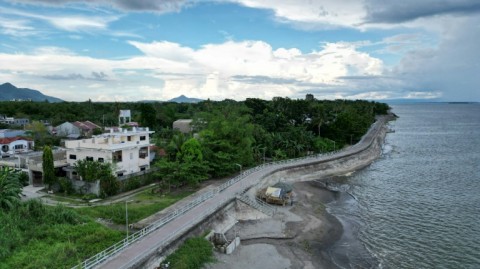 An 18-kilometre (11-mile) seawall has been built along the coast to protect it against future storm surges