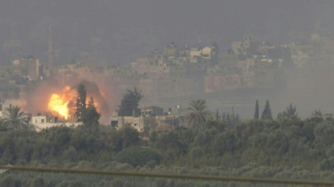 Strikes on northern Gaza seen from Israel's Sderot