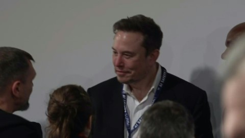 Elon Musk attends the UK AI safety summit in Bletchley Park