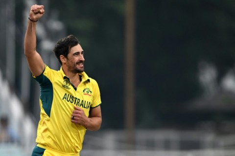 Starc reality: Australia's Mitchell Starc celebrates after taking the wicket of South Africa captain Temba Bavuma 