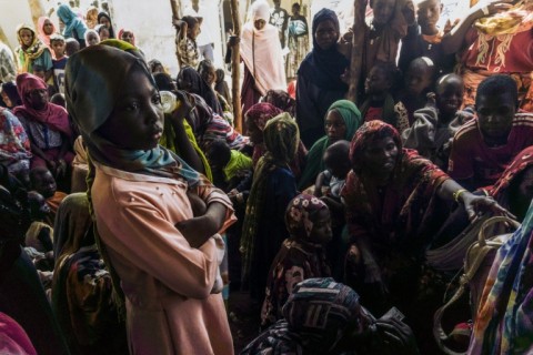 Civilians fleeing conflict in Sudan wait for asylum registration procedures at the United Nations High Commissioner in Renk, South Sudan 