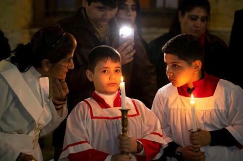 Christmas mass at the Saint Mary the Chaldean church in Iraq's southern city of Basra