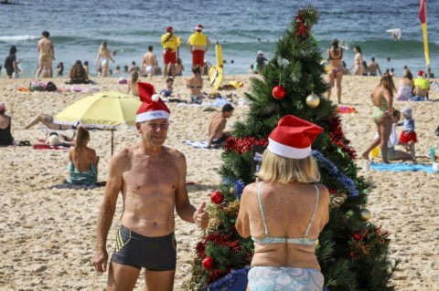 In Sydney, Australia, many residents and tourists headed to the beach for Christmas