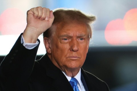 Former US President Donald Trump, pictured on his way to a Manhattan defamation trial on the eve of the New Hampshire primary, has spent much of the campaign in court