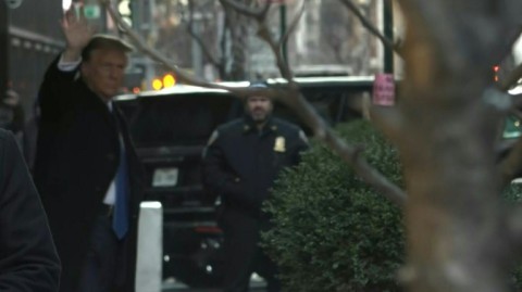 Donald Trump leaves Trump Tower to testify at New York court 