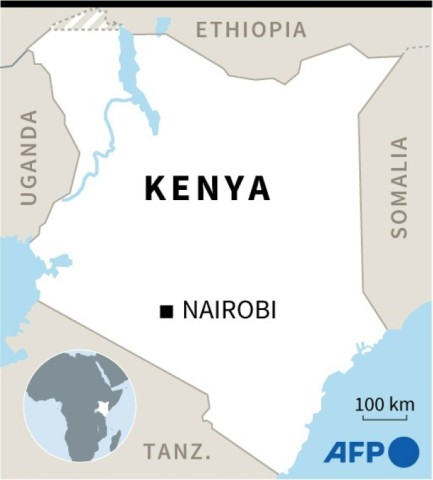 Map of Kenya locating its capital city Nairobi