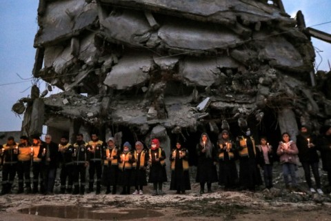 Candle-lit vigils were also held across parts of Syria, where nearly 6,000 died