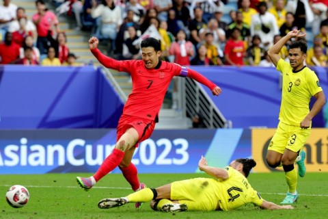 Son Heung-min and South Korea drew 3-3 with Malaysia during the group stage of the Asian Cup