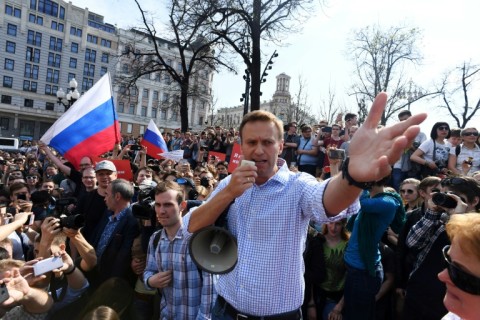 Navalny won a huge following with his campaigning against corruption under Putin's rule 