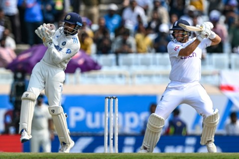 England's Joe Root plays a shot on his way to an unbeaten 122 in the fourth Test against India in Ranchi