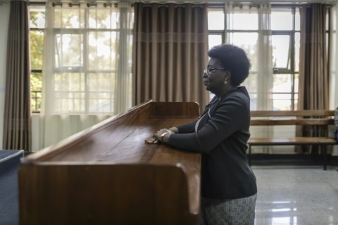 Victoire Ingabire at the High Court in Kigali