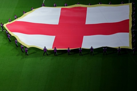 England's football team wear the St George's Cross on their shirts