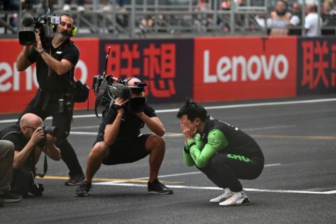 Zhou Guanyu was in tears after finishing 14th on his home GP debut 