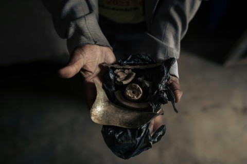 Shrapnel from an artillery projectile that fell around the eastern town of Kanyabayonga