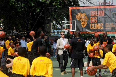 Harry took part in a Lagos basketball exhibition